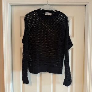 Beach Riot Black Open-Knit Sweater